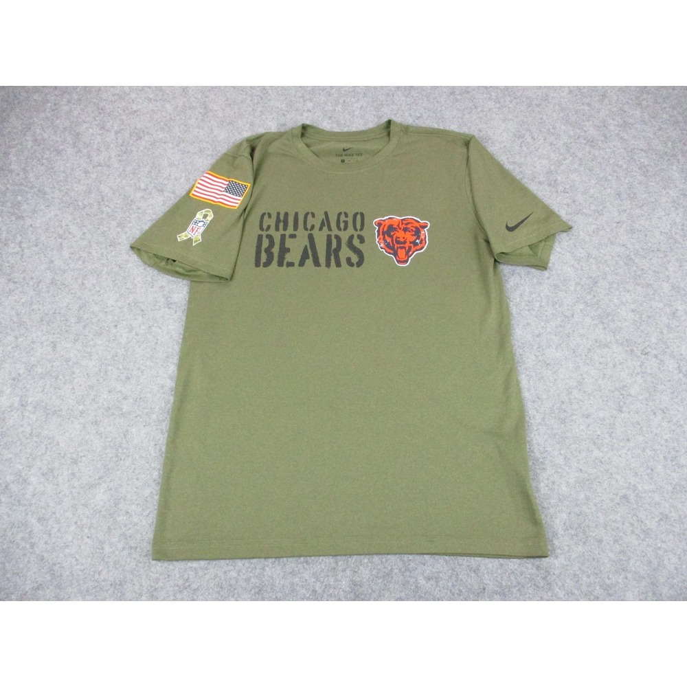 Chicago Bears Shirt Mens Medium Green Nike Salute To Service NFL Football USA